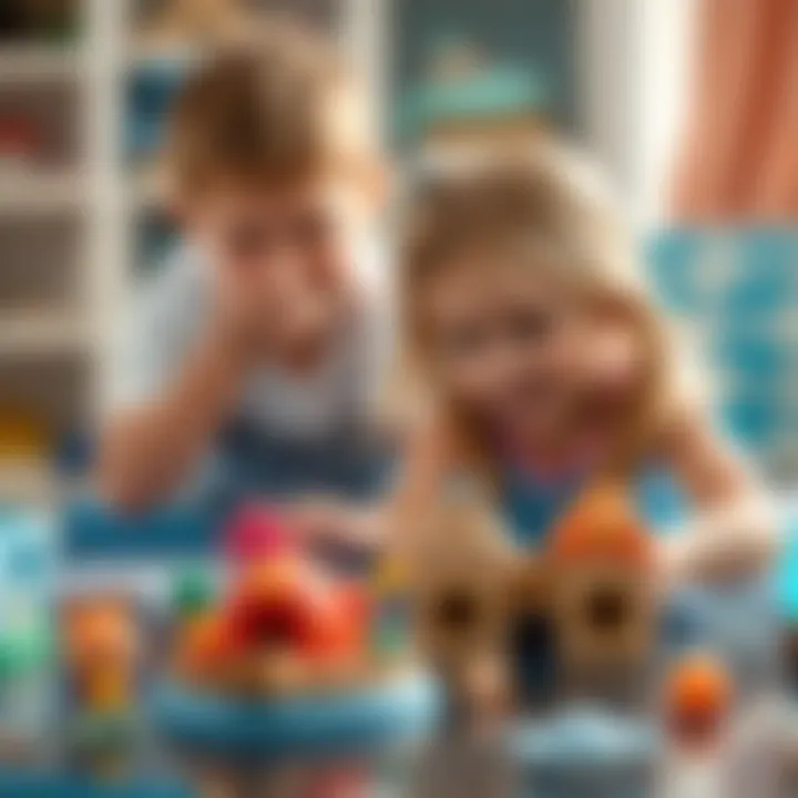 Children engaged in imaginative play with Aquabeads