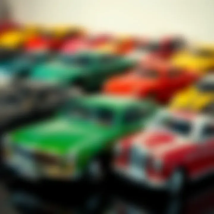 Diverse collection of toy car models