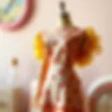 A vintage Barbie dress showcasing 1960s fashion trends.