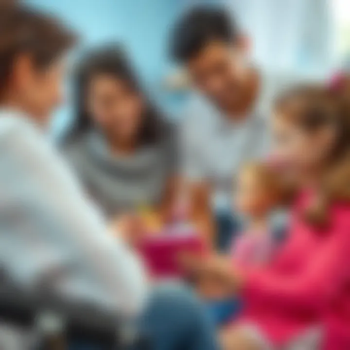 Parents observing children playing with Barbie Cutie Reveal Series 1