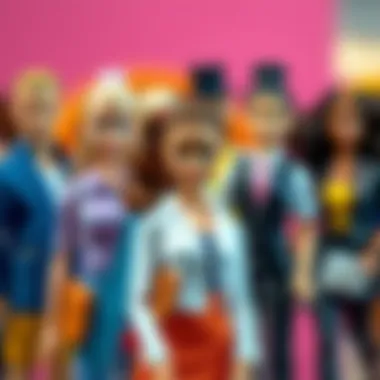 Diverse Barbie characters showcasing various themes and professions
