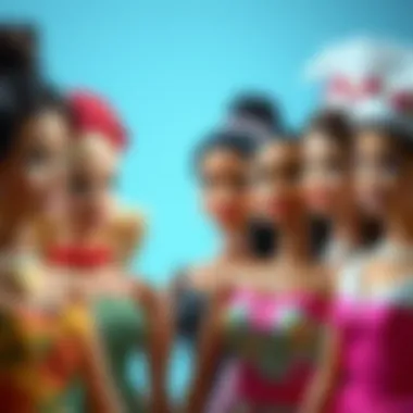 Diverse Barbie doll collection showcasing cultural representation