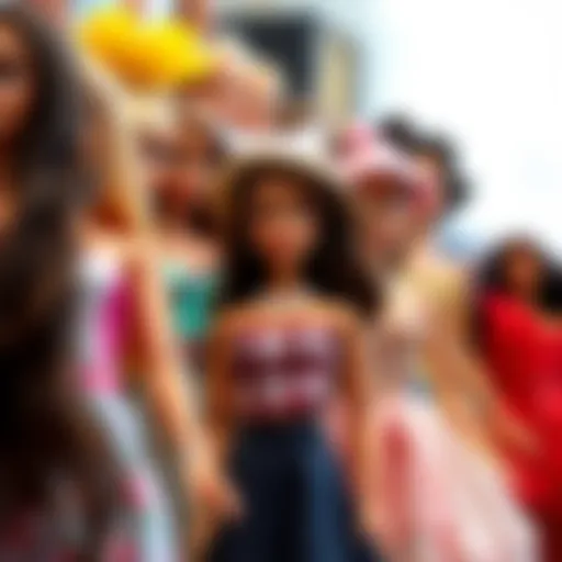 A captivating display of various Barbie dolls showcasing diversity.