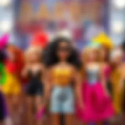 A vibrant collection of Barbie Extra Mini Mini dolls showcasing their unique styles.