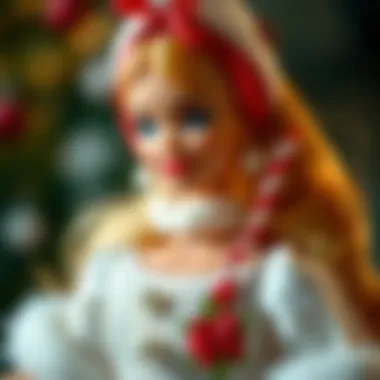 Showcasing the intricate details of the doll's attire