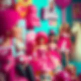 A vibrant display of Barbie pink toys in a playful setting.
