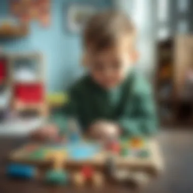 A child engaging with a puzzle, showcasing motor skills