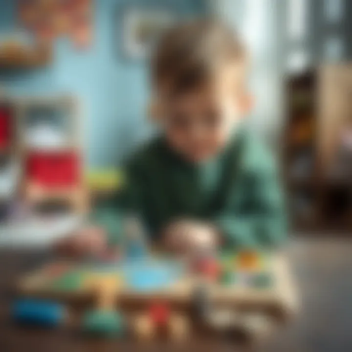 A child engaging with a puzzle, showcasing motor skills