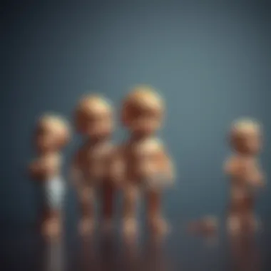 An artistic representation of different stages of a baby's physical growth.