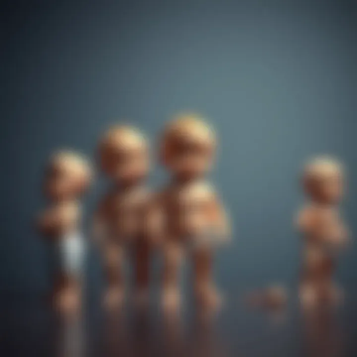 An artistic representation of different stages of a baby's physical growth.