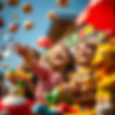 Children joyfully reaching for toys in excitement