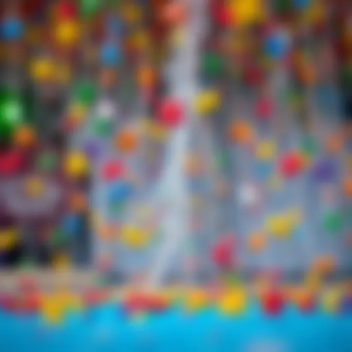 Colorful toys raining down during the event