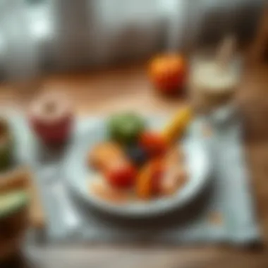 Balanced Meal for Infants A balanced meal plate for a one-year-old