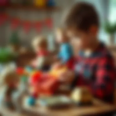 Child engaged in crafting a personalized gift