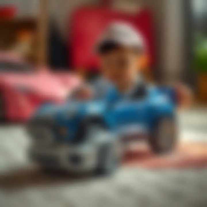 A child playing with a toy car, showcasing developmental benefits