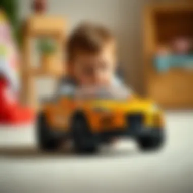 A child playing with a toy car, highlighting developmental benefits