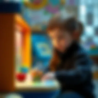 A child engaging with an interactive educational toy