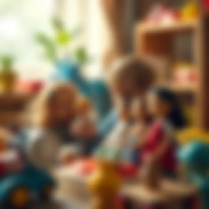Child playing with toy dolls, enhancing imagination and creativity