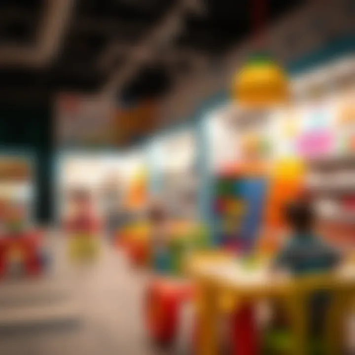Interactive play area in a children's store