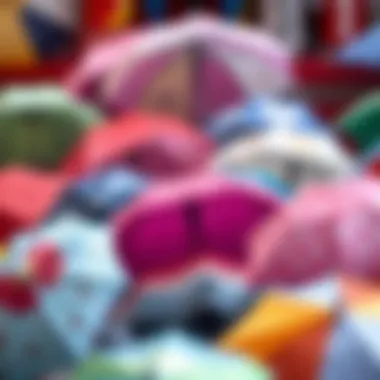 Vibrant children's umbrella collection showcasing various designs and colors.