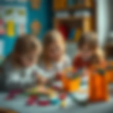 Children engaged in creative activities using art supplies