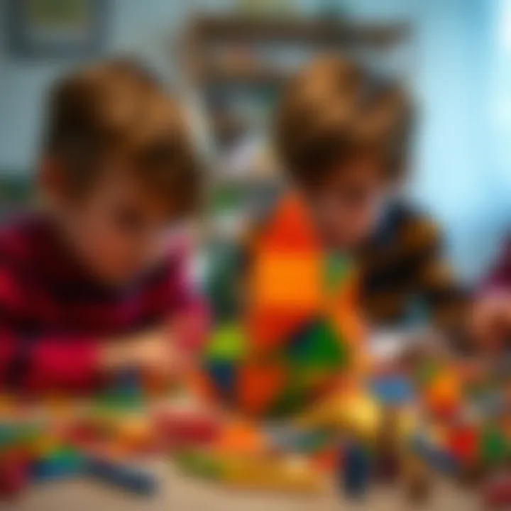 Children engaged in playing with Pyraminx as an educational tool