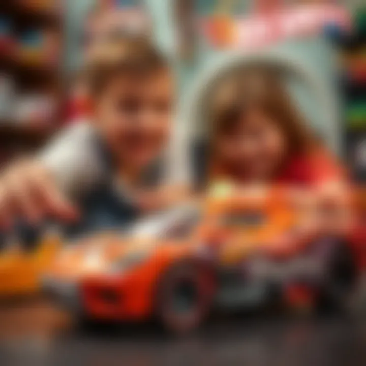 Children engaged in imaginative play with Hot Wheels toys
