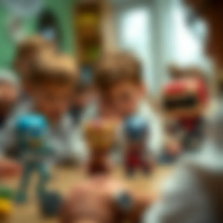 Children engaging with Marvel Pop action figures during playtime