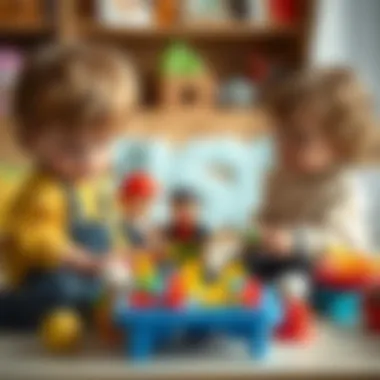 Children playing with sustainable toys