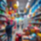 A vibrant children's toy store filled with colorful toys and games