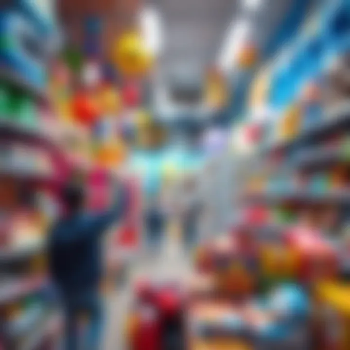A vibrant children's toy store filled with colorful toys and games