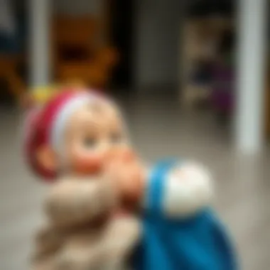 Child interacting joyfully with Cicciobello Afacan Bebek