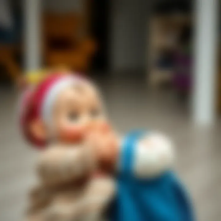 Child interacting joyfully with Cicciobello Afacan Bebek