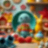 Colorful Cicciobello Afacan Bebek toy displayed among playful accessories