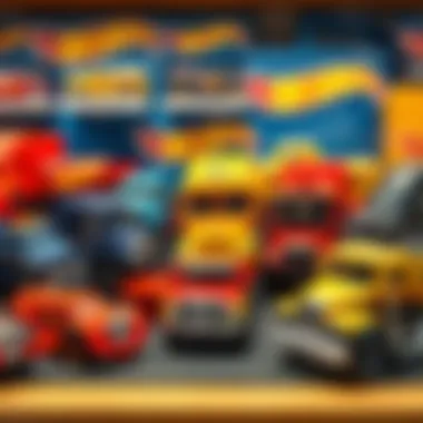 A collector's display of various Hot Wheels trucks emphasizing their value