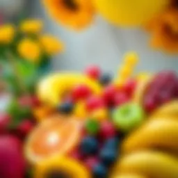 Colorful fruit platter for kids' birthday party