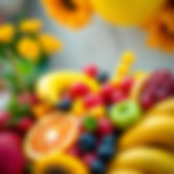 Colorful fruit platter for kids' birthday party