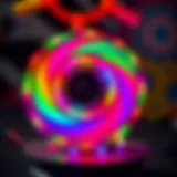 Colorful spinning toy with lights