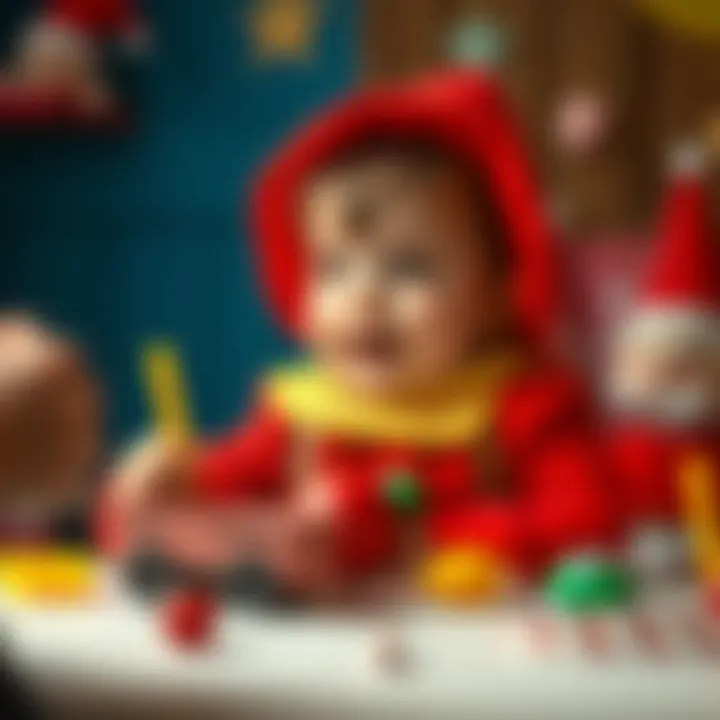 Festive Costume Party Vibes A toddler enjoying a festive costume party