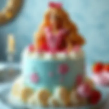 Creative design elements of a Barbie cake showcasing unique features