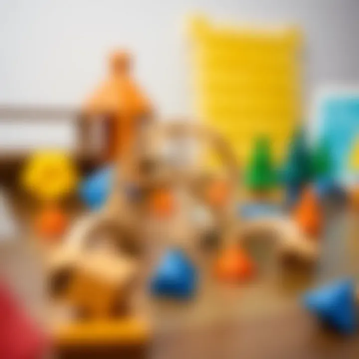 Creative play with geometric toys enhancing imagination.