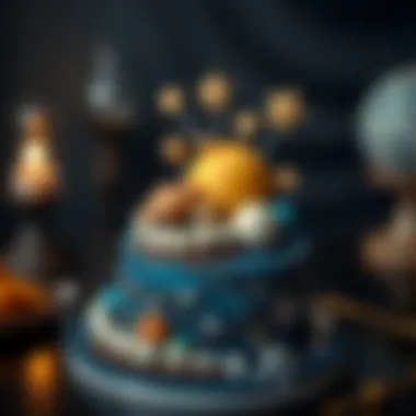 Creative space-themed cake with planets and stars