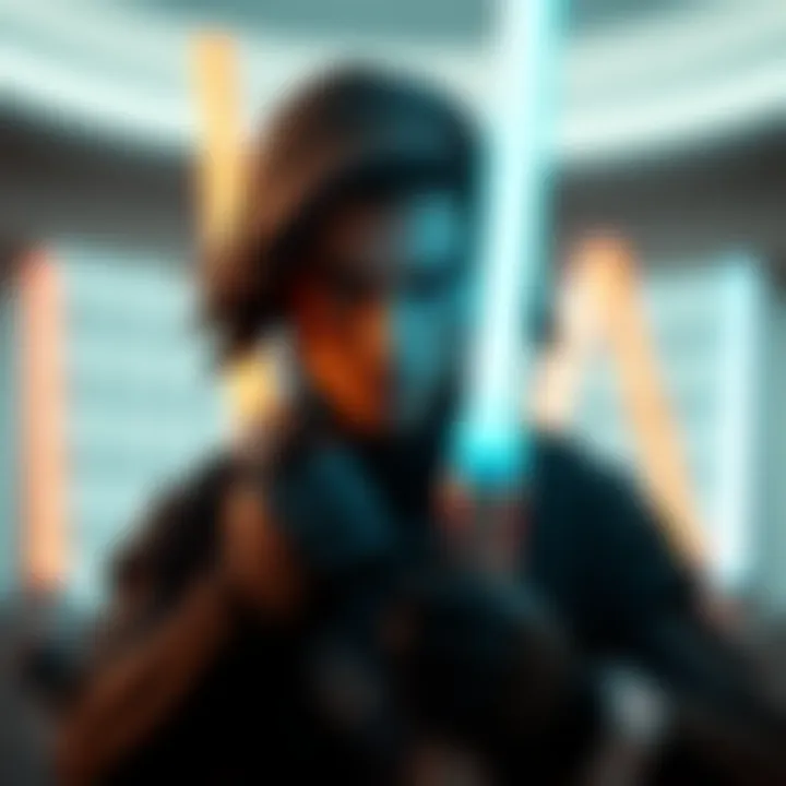 A creative workshop showcasing various types of toy lightsabers