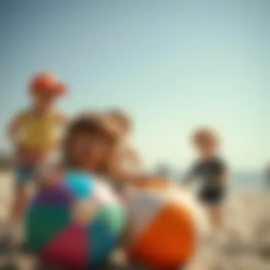 Children playing games with beach balls