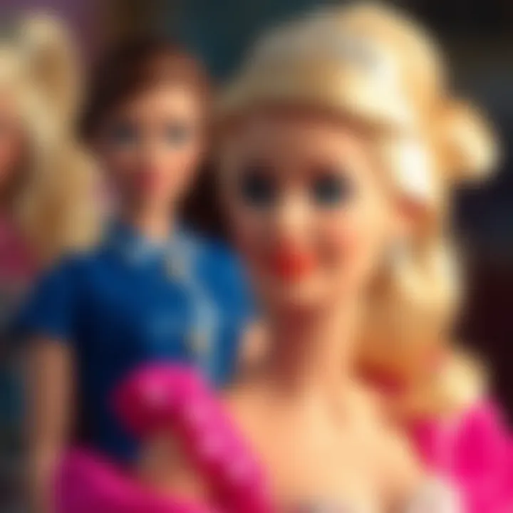 A historical timeline showcasing the evolution of Barbie dolls through the decades.