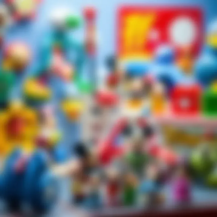 A display of Disney toys that promote creativity and imagination in children.