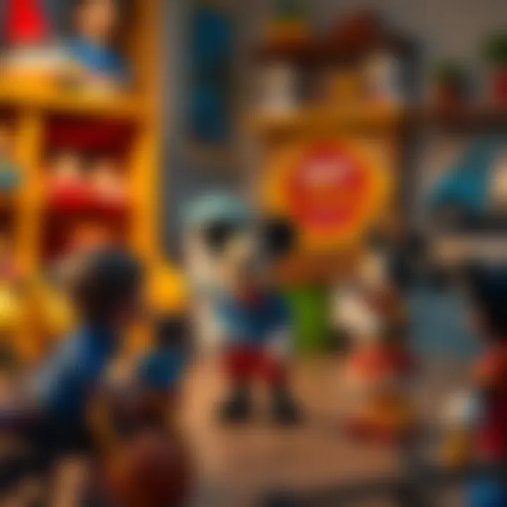 An illustration depicting the educational value of Disney products for child development.