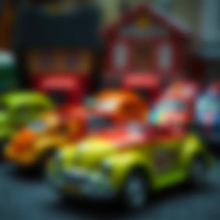 Diverse designs of rainbow cars showcasing creativity