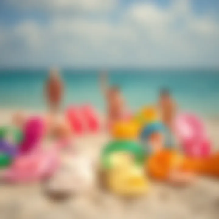 Diverse styles of plastic beach footwear displayed