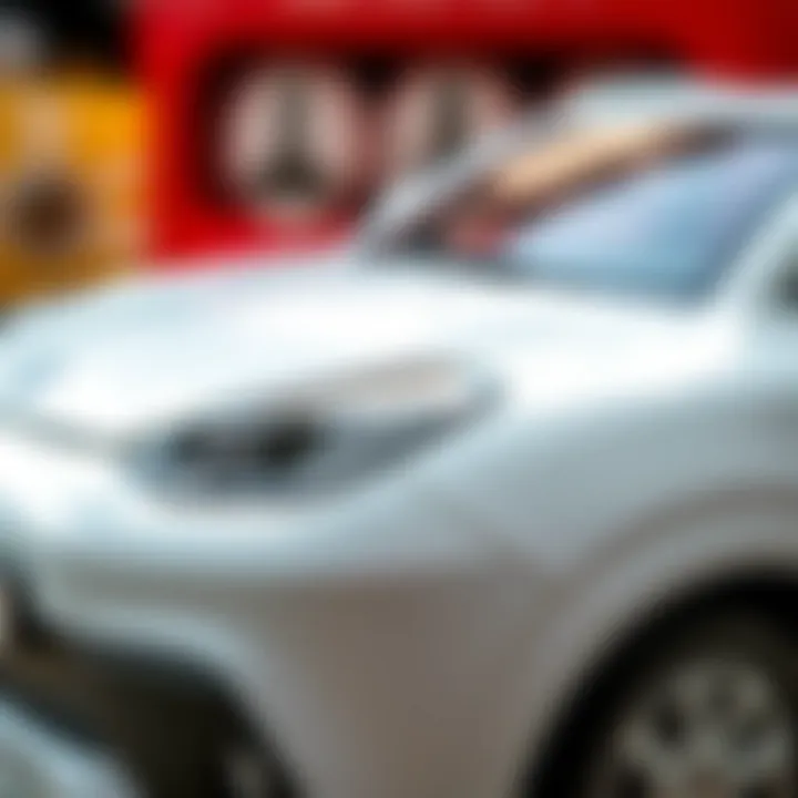 Close-up of the features on a Dolu brand electric car